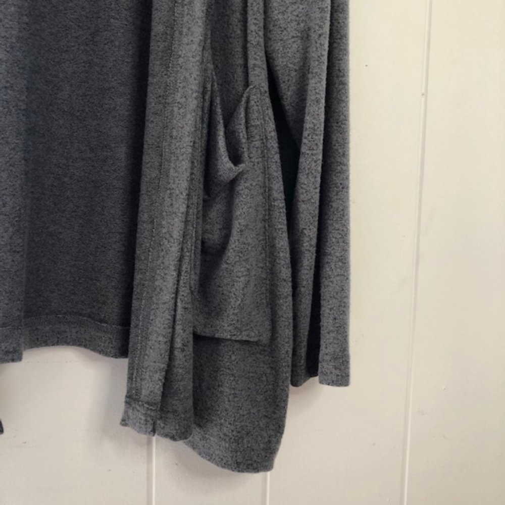 Young Fabulous and Broke Gray Open Cardigan with Hoodie - Picture 6 of 9